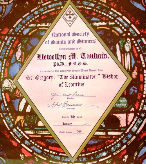Certificate of the Saints and Sinners