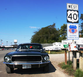Mustang on the National Road